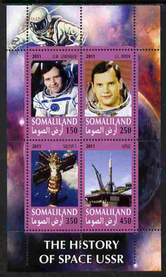 Somaliland 2011 History of Space - USSR #07 perf sheetlet containing 4 values unmounted mint