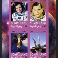 Somaliland 2011 History of Space - USSR #07 imperf sheetlet containing 4 values unmounted mint