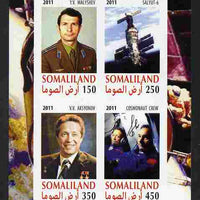 Somaliland 2011 History of Space - USSR #08 imperf sheetlet containing 4 values unmounted mint