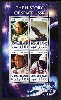 Somaliland 2011 History of Space - USSR #09 perf sheetlet containing 4 values unmounted mint