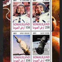 Somaliland 2011 History of Space - USSR #10 perf sheetlet containing 4 values unmounted mint