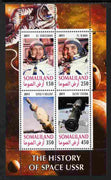 Somaliland 2011 History of Space - USSR #10 perf sheetlet containing 4 values unmounted mint