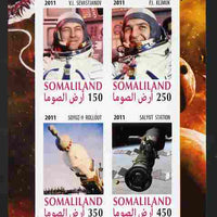Somaliland 2011 History of Space - USSR #10 imperf sheetlet containing 4 values unmounted mint