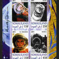 Somaliland 2011 History of Space - USSR #11 imperf sheetlet containing 4 values unmounted mint