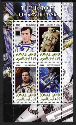 Somaliland 2011 History of Space - USSR #13 perf sheetlet containing 4 values unmounted mint