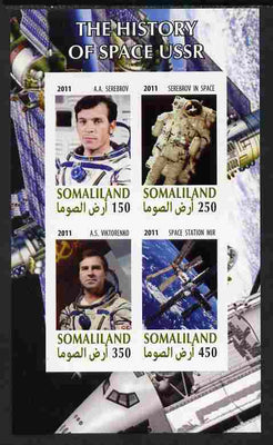 Somaliland 2011 History of Space - USSR #13 imperf sheetlet containing 4 values unmounted mint