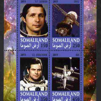 Somaliland 2011 History of Space - USSR #15 perf sheetlet containing 4 values unmounted mint