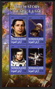 Somaliland 2011 History of Space - USSR #15 perf sheetlet containing 4 values unmounted mint