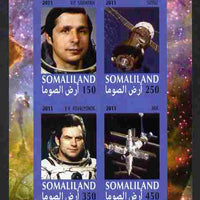 Somaliland 2011 History of Space - USSR #15 imperf sheetlet containing 4 values unmounted mint