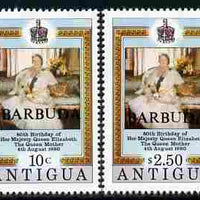 Barbuda 1980 Queen Mother 80th B'day set of 2 unmounted mint, SG 533-34