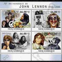 Mozambique 2010 70th Birth Anniversary of John Lennon perf sheetlet containing 4 values unmounted mint