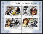 Mozambique 2010 70th Birth Anniversary of John Lennon perf sheetlet containing 4 values unmounted mint