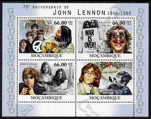 Mozambique 2010 70th Birth Anniversary of John Lennon perf sheetlet containing 4 values unmounted mint