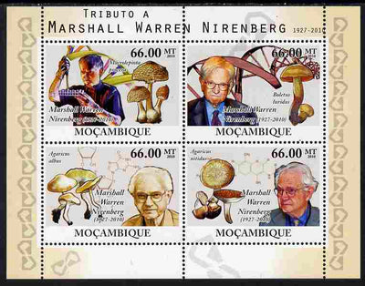 Mozambique 2010 Tribute to Marshall Warren Nirenberg (biochemist) perf sheetlet containing 4 values unmounted mint