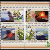 Togo 2011 Environment - Volanoes & Ozone Damage - Orchids perf sheetlet containing 4 values unmounted mint