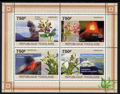 Togo 2011 Environment - Volanoes & Ozone Damage - Orchids perf sheetlet containing 4 values unmounted mint