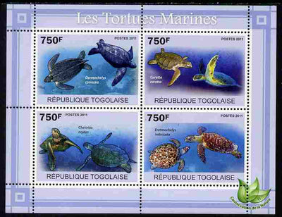 Togo 2011 Marine Turtles perf sheetlet containing 4 values unmounted mint