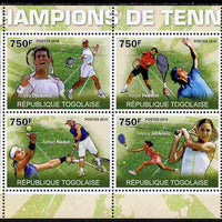 Togo 2010 Champions of Tennis perf sheetlet containing 4 values unmounted mint Yvert 2256-59