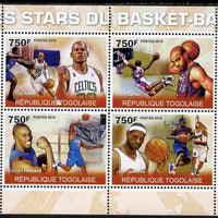 Togo 2010 Basketball Stars perf sheetlet containing 4 values unmounted mint Yvert 2260-63