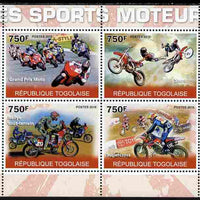 Togo 2010 Motorsport perf sheetlet containing 4 values unmounted mint Yvert 2264-67