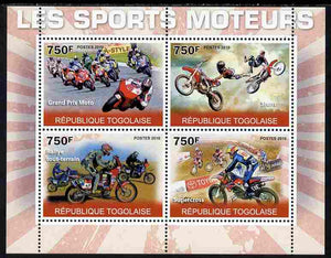 Togo 2010 Motorsport perf sheetlet containing 4 values unmounted mint Yvert 2264-67