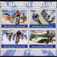 Togo 2010 Cycling perf sheetlet containing 4 values unmounted mint Yvert 2268-71
