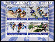 Togo 2010 Cycling perf sheetlet containing 4 values unmounted mint Yvert 2268-71