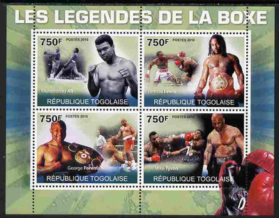 Togo 2010 Boxing Legends perf sheetlet containing 4 values unmounted mint Yvert 2280-83