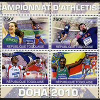 Togo 2010 Doha Athletic Champions perf sheetlet containing 4 values unmounted mint Yvert 2288-91