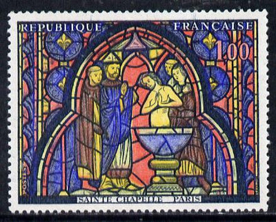 France 1966 French Art - Baptism of Judas (Stained Glass Window) 1f unmounted mint SG 1712*