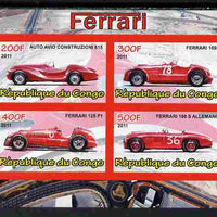 Congo 2011 Ferrari cars #1 imperf sheetlet containing 4 values unmounted mint
