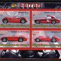 Congo 2011 Ferrari cars #3 perf sheetlet containing 4 values unmounted mint