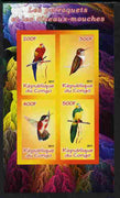 Congo 2011 Birds - Hummingbirds & Parrots imperf sheetlet containing 4 values unmounted mint