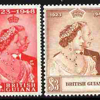 British Guiana 1948 KG6 Royal Silver Wedding set of 2 mounted mint SG 322-3