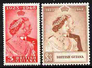 British Guiana 1948 KG6 Royal Silver Wedding set of 2 mounted mint SG 322-3