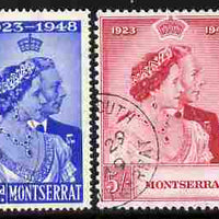 Montserrat 1949 KG6 Royal Silver Wedding perf set of 2 fine cds used, SG 115-6