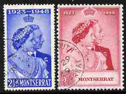 Montserrat 1949 KG6 Royal Silver Wedding perf set of 2 fine cds used, SG 115-6