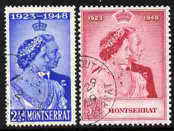 Montserrat 1949 KG6 Royal Silver Wedding perf set of 2 fine cds used, SG 115-6