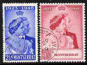 Montserrat 1949 KG6 Royal Silver Wedding perf set of 2 fine cds used, SG 115-6