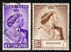 Singapore 1948 KG6 Royal Silver Wedding set of 2 cds used SG 31-2