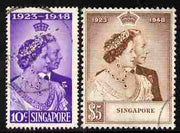 Singapore 1948 KG6 Royal Silver Wedding set of 2 cds used SG 31-2