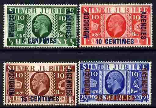 Morocco Agencies - French Currency 1935 KG5 Silver Jubilee set of 4 mounted mint SG 212-15