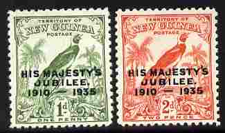 New Guinea 1935 KG5 Silver Jubilee set of 2 mounted mint SG 206-7