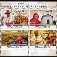 Mozambique 2010 Tribute to Armand Razafindratandra (priest) perf sheetlet containing 4 values unmounted mint