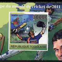 Togo 2011 Cricket World Cup imperf souvenir sheet unmounted mint. Note this item is privately produced and is offered purely on its thematic appeal