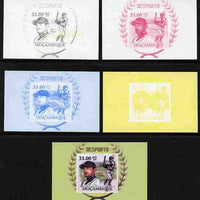 Mozambique 2011 Ichiro Suzuki (baseball) souvenir sheet - the set of 5 imperf progressive proofs comprising the 4 individual colours plus all 4-colour composite, unmounted mint