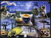 Madagascar 2011 WWF - 50th Anniversary of WWF perf m/sheet unmounted mint. Note this item is privately produced and is offered purely on its thematic appeal