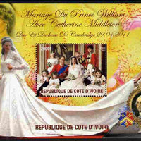 Ivory Coast 2011 Royal Wedding #1 - William & Kate perf m/sheet unmounted mint. Note this item is privately produced and is offered purely on its thematic appeal