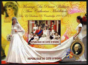 Ivory Coast 2011 Royal Wedding #1 - William & Kate perf m/sheet unmounted mint. Note this item is privately produced and is offered purely on its thematic appeal