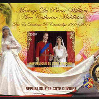 Ivory Coast 2011 Royal Wedding #2 - William & Kate imperf m/sheet unmounted mint. Note this item is privately produced and is offered purely on its thematic appeal, it has no postal validity